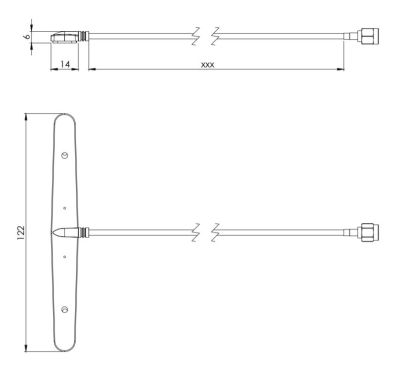 433MHz ISM / LoRa T Antenna, 1.7 dBi, SMA Male - 2