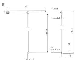 433 MHz ISM / LoRa T Antenna, U.FL Connector - 6