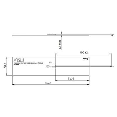 4G LTE / 3G / 2G Gömülü, Esnek Ultra İnce PCB Anten, RF Konnektör - 3