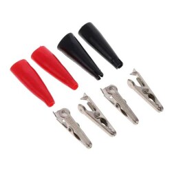 5 A Insulated Alligator, Miniature Test Clip Steel 0.188