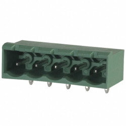 5 Position Terminal Block Header, Male Pins, Shrouded (4 Side) 0.200