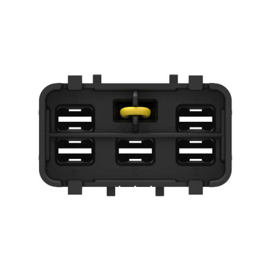 5 Rectangular Connectors - Housings Plug Black 0.248