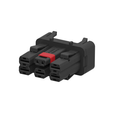 5 Rectangular Connectors - Housings Plug Black 0.248