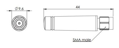 5.0 GHz WiFi / ISM Stick Antenna, Connector Mount, RP-SMA Male Gold - 5