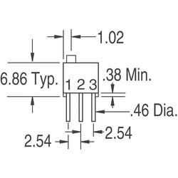 50 Ohms 0.25W, 1/4W PC Pins Through Hole Trimmer Potentiometer Cermet 12.0 Turn Top Adjustment - 3