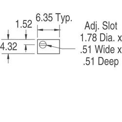 50 Ohms 0.25W, 1/4W PC Pins Through Hole Trimmer Potentiometer Cermet 12.0 Turn Top Adjustment - 4