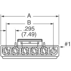 6 Position Blade Type Power Housing Connector Receptacle Black 0.295