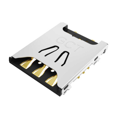 6 Position Card Connector NANO SIM Surface Mount, Right Angle Gold - 1