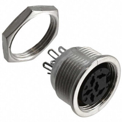 6 Position Circular Connector Receptacle, Female Sockets Solder Eyelet(s) - 1