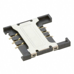 6 Position Card Connector SIM Card Surface Mount, Right Angle Gold - 1