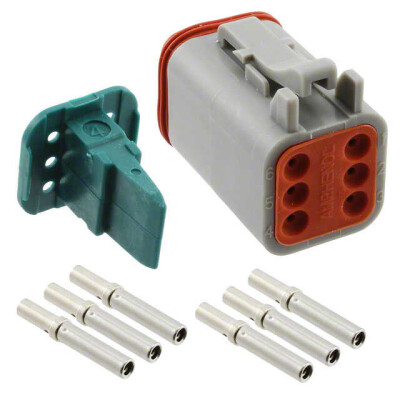 6 Position Rectangular Plug Connector Crimp 16-18 AWG - 1