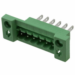 6 Position Terminal Block Header, Male Pins Green - 1