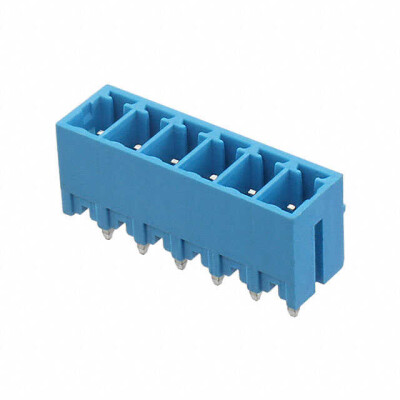 6 Position Terminal Block Header, Male Pins, Shrouded (4 Side) 0.150