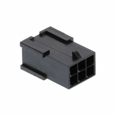 6 Rectangular Connectors - Housings Plug Black 0.118