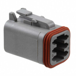 6 Rectangular Connectors - Housings Plug Gray - 1