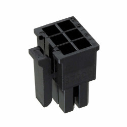 6 Rectangular Connectors - Housings Receptacle Black 0.118