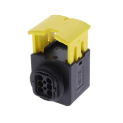 6 Rectangular Connectors - Housings Receptacle Black 0.157