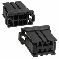 6 Rectangular Connectors - Housings Receptacle Black 0.150