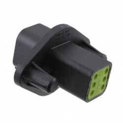 6 Rectangular Connectors - Housings Receptacle Black - 1