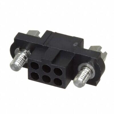 6 Rectangular Connectors - Housings Receptacle Black 0.079