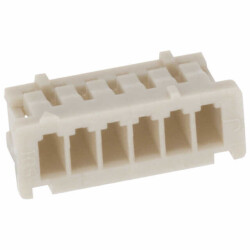 6 Rectangular Connectors - Housings Receptacle Beige 0.049