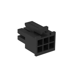 6 Rectangular Connectors - Housings Receptacle Black 0.118