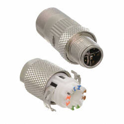 8 Position Circular Connector Plug, Male Pins IDC - 1