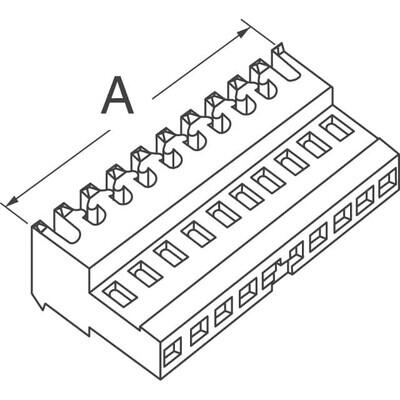 8 Position Rectangular Receptacle Connector IDC Tin 22 AWG - 2