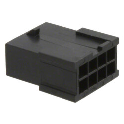 8 Rectangular Connectors - Housings Plug Black 0.118