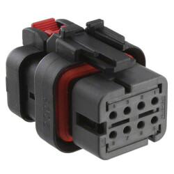 8 Rectangular Connectors - Housings Plug Black 0.177