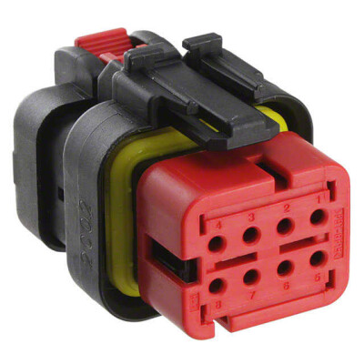 8 Rectangular Connectors - Housings Plug Black 0.177