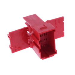 8 Rectangular Connectors - Housings Plug Red 0.200