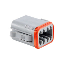 8 Rectangular Connectors - Housings Plug Gray - 1