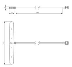 868 MHz ZigBee / ISM / SIGFOX / LoRa T Antenna, 2.5 dBi, RG174 Cable, SMA Male Ni - 2