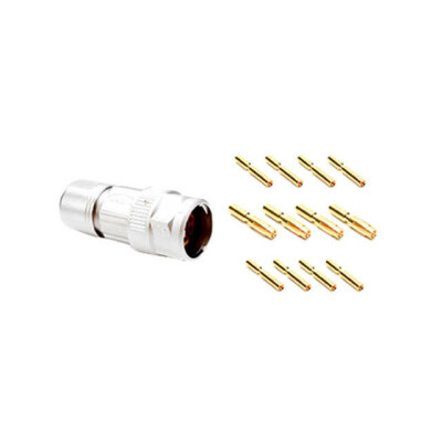 9 (4 + 4 Power + PE) Position Circular Connector Plug, Female Sockets Crimp - 1