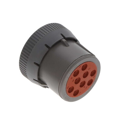 9 Position Circular Connector Plug Housing Free Hanging (In-Line) Coupling Nut - 1