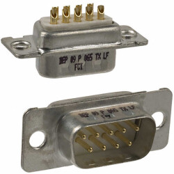 9 Position D-Sub Plug, Male Pins Connector - 1