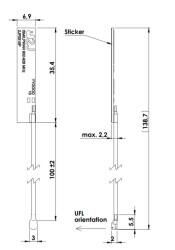 915 MHz ZigBee / ISM / SIGFOX / LoRa PCB Anten, 0.1 dBi, U.FL Konnektör - 4