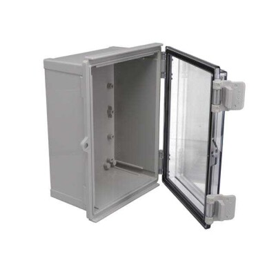 Box Plastic, Polycarbonate Light Gray, Clear Cover Cover Included, Hinged Door 8.600