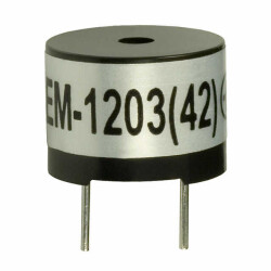 Buzzers Transducer, Externally Driven Magnetic 3.5 V 35mA 2.048kHz 85dB @ 3.5V, 10cm Through Hole PC Pins - 1