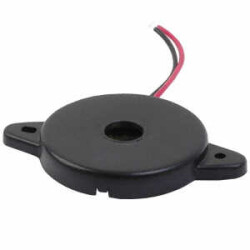 Buzzers Transducer, Externally Driven Piezo 10 V 11mA 97dB @ 10V, 10cm Panel Mount, Flange Wire Leads - 1