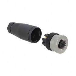 4 Position Circular Connector Plug, Female Sockets Screw - 1