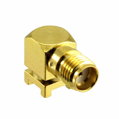 SMA Connector Receptacle, Female Socket 50 Ohms Surface Mount, Right Angle Solder - 1