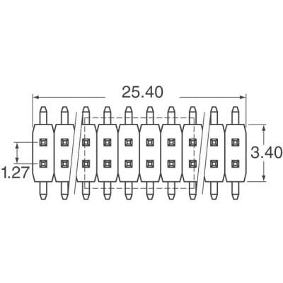 Connector Header Surface Mount 40 position 0.050