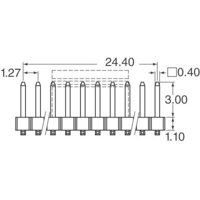 Connector Header Surface Mount 40 position 0.050