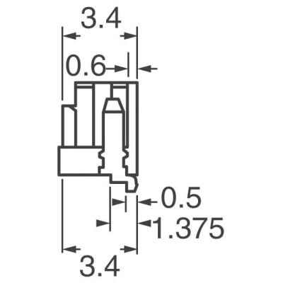 Connector Header Surface Mount, Right Angle 3 position 0.049