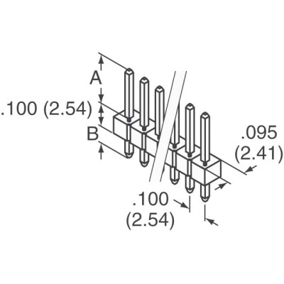 Connector Header Through Hole 6 position 0.100