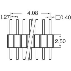 Connector Header Through Hole 8 position 0.050