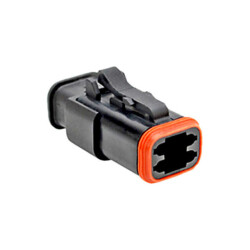 4 Rectangular Connectors - Housings Plug Black - 1