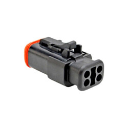 4 Rectangular Connectors - Housings Plug Black - 2